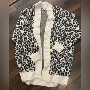 Leopard Print Open Front Cardigan